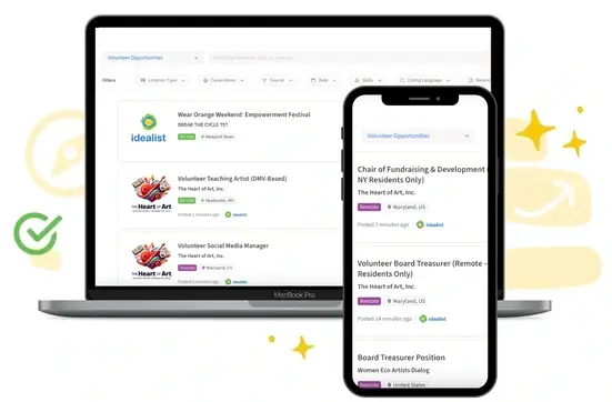 Product image of the Volunteer Search, powered by Idealist API Integration